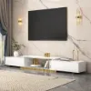 Glossy Extendable TV Stand & Nesting Coffee Table Set