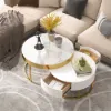Glossy Extendable TV Stand & Nesting Coffee Table Set