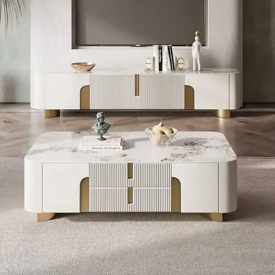 Artus Sintered Stone TV Stand & Coffee Table Set