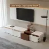 Vewal Wood Block TV Stand & Coffee Table Set
