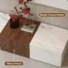 Vewal Wood Block TV Stand & Coffee Table Set