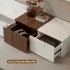 Vewal Wood Block TV Stand & Coffee Table Set
