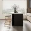 Modern 183 cm Glossy Sintered Stone Kitchen Island with Storage, White & Black