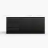 Modern 183 cm Glossy Sintered Stone Kitchen Island with Storage, White & Black