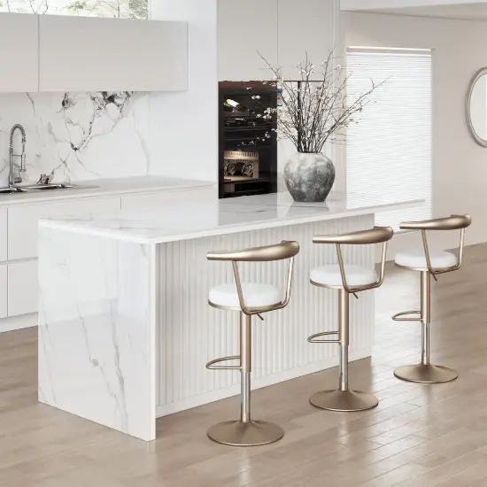 Modern 183 cm Glossy Sintered Stone Kitchen Island with Storage, White