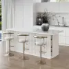 Modern 183 cm Glossy Sintered Stone Kitchen Island with Storage, White