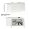 Modern 183 cm Glossy Sintered Stone Kitchen Island with Storage, White