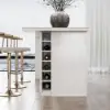 Modern 183 cm Glossy Sintered Stone Kitchen Island with Storage, White
