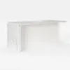 Modern 183 cm Glossy Sintered Stone Kitchen Island with Storage, White