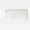 Modern 183 cm Glossy Sintered Stone Kitchen Island with Storage, White