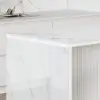 Modern 183 cm Glossy Sintered Stone Kitchen Island with Storage, White