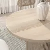 Japandi 1600mm-2000mm Oval Extendable Whitewash Dining Table & 6 Chairs Solid Wood Set