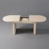 Japandi 1600mm-2000mm Oval Extendable Whitewash Dining Table & 6 Chairs Solid Wood Set