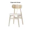 Japandi Oval Extendable Whitewash Dining Table & 4 Wood Rattan Dining Chairs Set