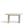 Japandi Oval Extendable Whitewash Dining Table & 4 Wood Rattan Dining Chairs Set