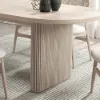Japandi 1600mm-2000mm Oval Extendable Whitewash Dining Table & 4 Chairs Solid Wood Set