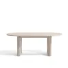 Japandi 1600mm-2000mm Oval Extendable Whitewash Dining Table & 4 Chairs Solid Wood Set