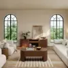 Modern 1194 mm Walnut Oval Fluted Coffee Table with Lift-top