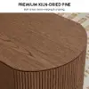Modern 1194 mm Walnut Oval Fluted Coffee Table with Lift-top
