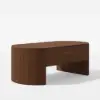 Modern 1194 mm Walnut Oval Fluted Coffee Table with Lift-top