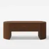Modern 1194 mm Walnut Oval Fluted Coffee Table with Lift-top