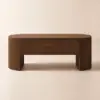 Modern 1194 mm Walnut Oval Fluted Coffee Table with Lift-top