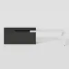 Modern 205 - 270 cm Extendable Sintered Stone Kitchen Island with Storage, Black & White