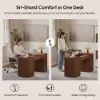 Velign 60" Walnut Standing Computer Desk with 2-Door Storage Cabinet