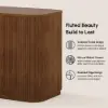 Velign 60" Walnut Standing Computer Desk with 2-Door Storage Cabinet