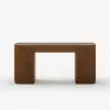 Velign 60" Walnut Standing Computer Desk with 2-Door Storage Cabinet