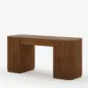 Velign 60" Walnut Standing Computer Desk with 2-Door Storage Cabinet