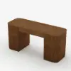 Velign 60" Walnut Standing Computer Desk with 2-Door Storage Cabinet