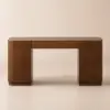 Velign 60" Walnut Standing Computer Desk with 2-Door Storage Cabinet