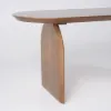 Oval Dining Table & Curved Back 4 Dining Chairs Upholstered Leather Solid Wood Top