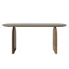 Oval Dining Table & Curved Back 6 Dining Chairs Upholstered Leather Solid Wood Top
