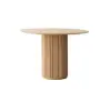 Round Small Dining Table & White Boucle 2 Dining Chairs Set Natural Wood Legs