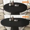 1000mm-1400mm Black Dining Table 4 Dining Chairs Set