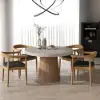 1000mm-1400mm Gray Dining Table 4 Dining Chairs Set