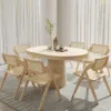 1000mm-1400mm Whitewash Dining Table 6 Dining Chairs Set