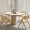 1000mm-1400mm Whitewash Dining Table 4 Dining Chairs Set – AUD-H1178