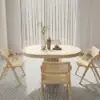 1000mm-1400mm Whitewash Dining Table 4 Dining Chairs Set – AUD-H1178