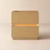 Lumio Natural 2-Drawer LED Bedside Table with Charging Station