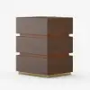 Lumio Walnut 3-Drawer LED Bedside Table with Charging Station