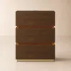 Lumio Walnut 3-Drawer LED Bedside Table with Charging Station