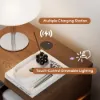 Lumio Walnut 2-Drawer LED Bedside Table with Charging Station