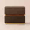 Lumio Walnut 2-Drawer LED Bedside Table with Charging Station