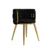 Sweave Nordic 6-Pieces Black Barrel Back Dining Chair Round Accent Velvet Upholstery