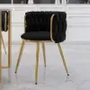 Picture of Sweave Nordic 8-Pieces Black Barrel Back Dining Chair Round Accent Velvet Upholstery
