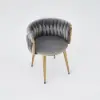 Picture of Sweave Nordic Light Gray 8-Piece Barrel Back Dining Chair Round Accent Velvet Upholstery