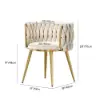 Sweave Off-White Velvet Dining Chair with Upholstered, 6 Pieces